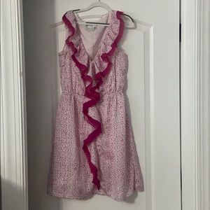 Pink and white polka-dot dress